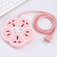 the hello kitty power strip is plugged in