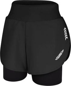 Women's  2 in 1 Athletic Shorts with Compression Liner Black Womens Running Shorts, 2 In 1 Shorts, Softball Outfits, Athletic Shorts Women, Hockey Bag, Workout Shorts Women, Mma Shorts, Batting Gloves, Baseball Outfit