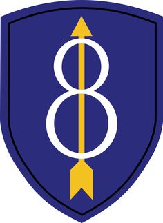 a blue shield with an arrow and the letter b on it's center side