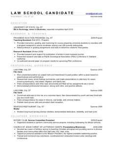 a professional resume for law school students with no work on the job and no experience