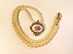 Vintage Avon Necklace Victorian Rose Faux Pearl Pendant ~ Floral Flower | eBay Elegant Handmade Rose Necklace, Antique Jewelry Necklace, Rose Pendant, Floral Necklace, Faux Pearl Necklace, Pearl Pendant Necklace, Vintage Avon, Floral Flower, Pearl Pendant