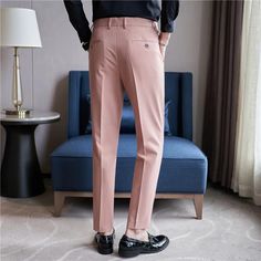 Applicable Season : Autumn Applicable Scene : Party Model Number : suit pant Style : Casual Front Style : Flat Pant Closure Type : Zipper Fly Material : Polyester,Spandex,Viscose Brand Name : WANANSN Gender : MEN Item Type : Suit Pants The Item is Asia Size Pls check the size chart carefully 1. Pls allow 1-3cm tolerance due to manual measure.2.If you are not sure about the size, Pls let us know your weight,height  info etc, We can help to choose correct size.Please contact us. We can help you ch Slim Fit Pants For Spring Party, Party Ankle-length Tailored Dress Pants, Fitted Dress Pants With Pockets For Party, Fitted Dress Pants For Party, Pink Straight Leg Dress Pants For Formal Occasions, Solid Ankle-length Party Dress Pants, Party Ankle-length Dress Pants, Party Dress Pants With Pockets And Straight Leg, Party Dress Pants With Pockets Straight Leg