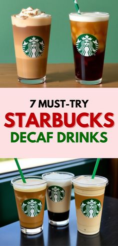 A variety of Starbucks decaf drinks featuring iced and hot options in branded cups, including creamy lattes and smooth cold brews. Perfect for coffee enthusiasts seeking caffeine-free choices, these drinks are crafted with signature flavors ideal for enjoying any time of day in a cozy setting. Drinks At Starbucks, At Starbucks, Mocha, Coffee Lover