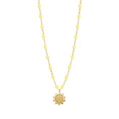 Gigi Clozeau - Lucky Sun Mimosa Diamond Necklace, Yellow Gold, 16.5 Yellow Gold Diamond Necklace With Chain As Gift, Luxury Yellow Gold Necklaces With Satellite Chain, Yellow Gold Plated Chain Jewelry, Yellow Gold Necklaces With Satellite Chain, Gold Diamond Necklace With Satellite Chain As A Gift, Elegant Yellow Chain Necklace With Delicate Chain, Elegant Yellow Chain Necklace, Yellow Gold Pendant Charm Necklace With Satellite Chain, Yellow Dainty Jewelry With Adjustable Chain