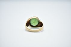 - vintage - tested 10k Gold - green aventurine - stone measures approx: 12mm x 10mm - weighs 4.4 grams - size 8 Green Oval Cabochon Signet Ring For Gift, Heirloom Green Oval Opal Ring, Vintage Green Opal Ring For Anniversary, Vintage Green Opal Round Ring, Vintage Green Oval Opal Ring, Vintage Green Opal Ring, Collectible Green Emerald Ring In 14k Gold, Vintage Gold Emerald Cabochon Ring, Collectible 14k Gold Emerald Ring