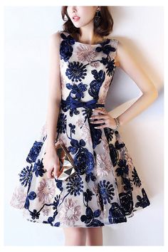 10% off now! Shop elegant flowers summer short wedding guest party dress sleeveless online. Sheprom offers formal, party, casual & more style dresses to fit your special occasions. Formal Evening Dresses Long, Backless Homecoming Dresses, Formal Dresses With Sleeves, Prom Dresses Gowns, Lace Evening Dresses, Children Clothing, Short Prom, Formal Dresses For Women, Red Prom Dress