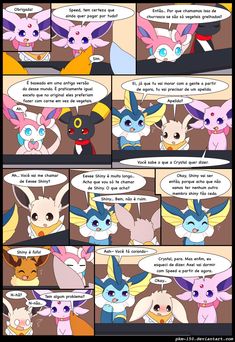 the comic strip shows how pokemons are talking to each other