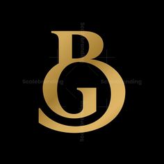 the letter b and g in gold on black