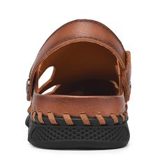 Color: Black,Brown Closure Type: Slip-On Feature: Slip Resistant,Two-ways Size: US 8,US 9,US 10,US 7.5,US 8.5,US 6.5 Shoes Type: Hand Made Sandals Toe Type: Closed Toe Upper Material: Genuine Leather Outsole Material: Rubber Brown Leather Outdoor Sandals, Casual Light Brown Leather Sandals, Casual Brown Leather Sandals, Water Sandals, Outdoor Sandals, Style Hoodie, Brown Sandals, Athletic Fashion, Unisex Style