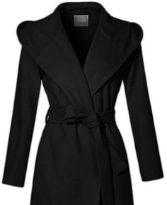 Chic Hooded Outerwear For Cold Weather, Elegant Hooded Solid Outerwear, Elegant Solid Hooded Outerwear, Elegant Hooded Outerwear In Solid Color, Elegant Solid Color Hooded Outerwear, Solid Color Hooded Outerwear For Work, Black Long Coat Hooded Jacket For Fall, Black Long Hooded Jacket For Fall, Elegant Hooded Outerwear For Cold Weather