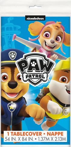 Paw Patrol Plastic Table Cover - 1 Each or 12 Table Covers/Unit  - Party Direct Paw Patrol Party Supplies, Glow Bowling, Fun Bowling, Balloon Kits, Bowling Party, Party Poppers, Birthday Party Set, Patrol Party, Birthday Places