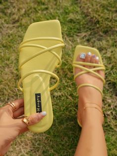 Yellow Slides, Yellow Flats, Yellow Sandals, Elegant Flats, Yellow Heels, Flat Slippers, White Wedding Shoes, Flat Slipper, Womens Sandals Flat