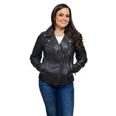 You'll love the edgy biker style of this women's leather moto jacket from Whet Blu. You'll love the edgy biker style of this women's leather moto jacket from Whet Blu. Real leather construction Wind resistant shell Asymmetrical zipper front Long sleeves 3 exterior pockets, 2 interior pocketsFIT & SIZING Adjustable back lacing details Designed to hit just below the waist LightweightFABRIC & CARE Lambskin leather Polyester Lining Dry clean Imported Dry clean Size: Small. Color: Black. Gend Fitted Moto Leather Jacket With Asymmetrical Zip, Moto Biker Jacket For Fall, Asymmetrical Zip Leather Jacket For Biker Events, Edgy Leather Jacket With Asymmetrical Zip For Biker Events, Edgy Asymmetrical Zip Leather Jacket For Biker Events, Biker Style Outerwear With Asymmetrical Zip For Biker Events, Winter Leather Jacket For Biker Events With Asymmetrical Zip, Winter Biker Leather Jacket With Asymmetrical Zip, Fitted Biker Jacket With Asymmetrical Zip