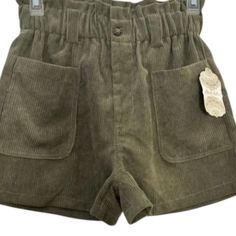 Altar'd State Womens Paperbag Shorts Olive Green Corduroy Pockets Jr L New Brand: Altar'd State Mfg: Lp81262 Mrsp: $59.99 Size: Jrs L Would Fit Womens Regular Size M Measurements: Waist 30" Inseam 3.5" Condition: New With Tag Fabric: Poly/Spandex Wash Instructions: Machine Color: Green Fast Shipping Green Cotton Fall Shorts, Summer Green Corduroy Bottoms, Green Corduroy Summer Bottoms, Green Corduroy Bottoms For Summer, Fall Khaki Shorts With Pockets, Khaki Shorts With Pockets For Fall, Casual High-waisted Corduroy Shorts, Casual Corduroy High-waisted Shorts, High-waisted Corduroy Shorts With Pockets