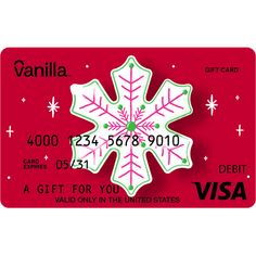 a visa card with a snowflake design on it