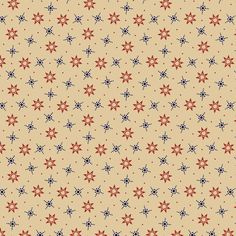 red, white and blue stars are arranged on a beige background with small dots in the center