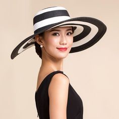 The elegant finish of this gorgeous wide brim hat is every woman's dream come true. Sporting a stunning striped pattern, this spectacular summer hat is made using straw. Perfect for a hot sunny day by the beach, its foldable feature only adds to the excitement. Moreover, this fashionable cap comes in an eye-catching shade that makes you the center of attention. Enjoy new trends with this impressive hat!SpecificationsBrand Name: GeraldBlackMaterial: StrawDepartment Name: AdultGender: WomenStyle: Types Of Hats For Women, Womens Hats Fashion, Ladies Dress Hats, Popular Hats, Spring Hats, Women Hats Fashion, Summer Hats For Women, Women Hat, Wide Brim Sun Hat