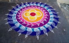 a colorful drawing on the ground