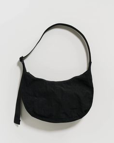 Medium Nylon Crescent Bag : Black 37.5" - Baggu Baggu Black Bag, Nylon Satchel Shoulder Bag For Everyday Use, Functional Nylon Hobo Bag, Functional Nylon Hobo Bag With Removable Pouch, Nylon Hobo Shoulder Bag With Zipper Pocket, Nylon Shoulder Hobo Bag For On-the-go, On-the-go Nylon Hobo Shoulder Bag, Functional Nylon Hobo Shoulder Bag, Functional Nylon Hobo Bag For Everyday Use