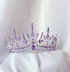 Purple Rhinestone Tiara, Victorian Purple Silver Tiara, Renaissance Tiara, Anna Cosplay Crown, Lavender Crown, Bridal Pageant Purple Crown - Etsy Lavender Crown, Purple Tiara, Victorian Crown, Anna Cosplay, Victorian Purple, Cosplay Crown, Quince Themes, Quinceanera Crown, Purple Crown