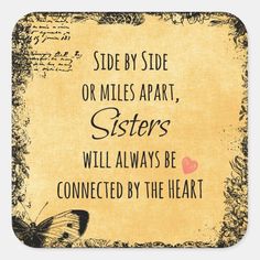 Inspirational Sister Quote Square Sticker - tap to personalize and get yours #SquareSticker #sisters, #sister #quotes, #inspirational, #love, Sister Quote, Canvas Painting Quotes, Sibling Quotes, Sister Birthday Quotes, Canvas Art Quotes, Peach Background, Quote Canvas