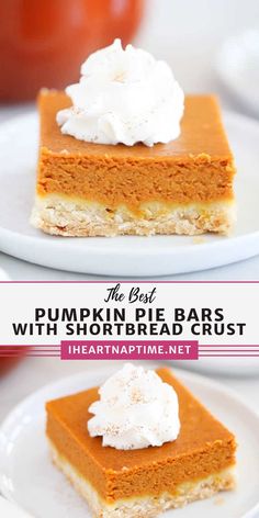 the best pumpkin pie bars with shortbread crust