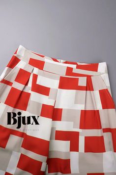 Bjux - Elegant Tartan Bandage Patchwork Asymmetrical Collar Sleeveless Two-Piece Suit White Patchwork Sets For Summer, White Patchwork Summer Sets, Sleeveless Orange Sets For Summer, Sleeveless Orange Summer Sets, Orange Sleeveless Summer Sets, Chic Summer Bottoms With Geometric Pattern, Summer Orange Patchwork Bottoms, Asymmetrical Red Bottoms For Summer, Asymmetrical Red Summer Bottoms