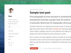 an image of a web page with the words sample text post in red and green