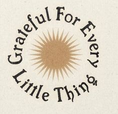 the logo for grateful for every little things is shown in black and brown on a white background