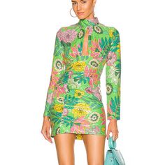 Questions? Leave A Comment Below! Glitter Mini Dress, Alice Mccall, Clover Green, Green Flower, All That Glitters, Green Flowers, Sequin, Size 4, Long Sleeve Dress