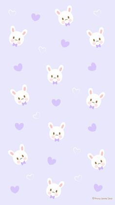 an animal wallpaper with hearts in the shape of heart shapes on purple and white background