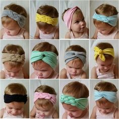 a collage of photos showing different types of headbands for babies and toddlers