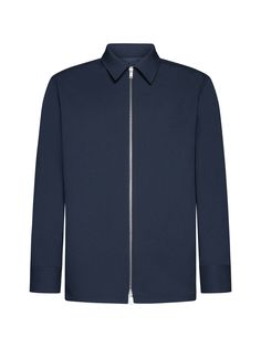 Shirt from Jil SanderComposition: ->polyester, 100% | Jil Sander Men's Shirt in Marine | SS24 Jil Sander Shoes, Engineered Garments, Jil Sander, Luxury Retail, Sanders, Zip Up, Shirt Jacket, Drop Shoulder, Shirt Shop