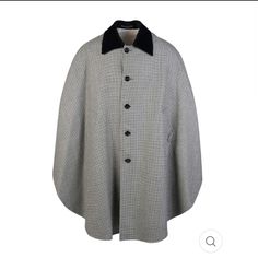 Size Eu 46. Houndstooth Cape. Authentic. Velvet Collar. Two Front Pockets, Extra Button And Gucci Hanger. 100% Wool Made In Italy Dark Academia Aesthetic. My Height Is 5”5 Gucci Wool Outerwear For Work, Gucci Classic Business Outerwear, Luxury Houndstooth Outerwear For Winter, Luxury Gucci Outerwear With Padded Collar, Gucci Black Formal Outerwear, Classic Black Gucci Outerwear, Gucci Cape Coat, Luxury Gucci Cotton Outerwear, Gucci Tailored Wool Outerwear