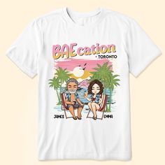 Elevate your next romantic getaway with our Personalized Couple Matching Shirts, perfect for those unforgettable "Baecation" moments. These custom shirts feature characters that look just like you and your partner, set against a dreamy beach theme that captures the essence of your love-filled adventure. Whether you're newlyweds, celebrating an anniversary, or simply enjoying a summer trip together, these shirts are designed to make your journey even more special. Ideal for yourself, your husband Couples Vacation Tshirts, Baecation Black Couples Shirts, Hawaii Honeymoon Shirts, Couple Cruise Tshirt, Beach Vacation Custom Print T-shirt, Picture Frame Light, Mom Daughter Gifts, Memorial Benches, Canvas Beach Bag