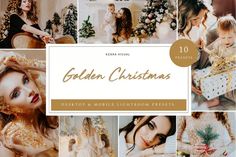 golden christmas lightroom presets