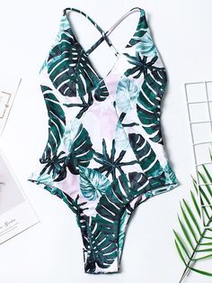 Sku CY-!23483 Material Chinlon Style Bralette , Padded Feature Printed Occasion Beach , Hot Springs , Swimming Pool Type One-Piece Swimwear Color GREEN Size S,M,L Size chart: Please consult the size chart we provide for this item's measurements to help you decide which size to buy. Please note: There may be 1-3cm differ due to manual measurement. CMINCH Cm Bust Waist Hips Cup S 80-85 61-66 86-91 A-B M 85-90 66-71 91-96 B-C L 90-95 71-76 96-101 C-D/E Leaves Printing, One Piece Bikinis, Pattern Swimsuit, Green Leaf Print, Swimsuit One Piece, Swimsuit Pattern, Cute Bikinis, Swimwear Fashion, Monokini