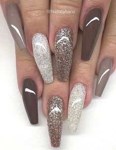 Classy Nail Art Ideas, Nails With Glitter, Nails Design With Rhinestones, Pretty Nail Designs, Pretty Nail Art Designs, Colorful Nail Designs, Nail Designs Glitter, Classy Nails, Coffin Nails Designs