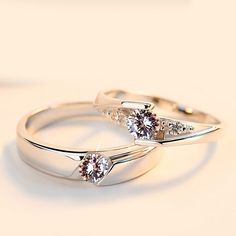 Custom Wedding Rings for Him and Her Couple Rings Silver, Couple Ring Design, Engagement Rings Couple, Marriage Ring, Silver Diamond Ring, Couple Wedding Rings, Gold Rings Fashion, Gold Ring Designs, Gold Ring Sets