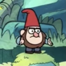 an image of a cartoon character with a red hat and glasses on his head, standing in front of a mountain