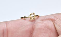 Delicate Gold Jewish Star Ring, Simple Gold Star of David Ring, Gold Ring for Women Delicate Gold Ring, Jewish Star Ring Made of 18K Goldfield Simple Gold Ring Minimalist Star of David Ring, Handmade Gold Ring Everyday Gold Ring Bridesmaid ring, ring for her, Judaica jewelry, Judaica jewelry Jewish star jewelry, Star of David jewelry, gift for wife, gift for her lover, gift for her, Jewish gift, spiritual gift, Bat Mitzvah gift, Valentine's Day gift Jewish Ring, Ring Simple Gold, Simple Gold Ring, David Ring, Delicate Gold Ring, Handmade Gold Ring, Bridesmaid Rings