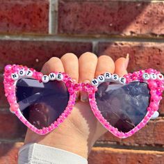 These fun sunglasses are great to celebrate any occasion! These personalized sunglasses are great for milestone birthdays, photo shoots and birthday parties. Just let me know what coloring you would like for your beads. The mix of flat back pearls and rhinestones gives it so much sparkle and something extra to celebrate your event. Just let us know what color you would like and we will do a mix of pearls and rhinestones in that shade. Fun Sunglasses, Personalized Sunglasses, Respiratory Therapist, Cool Sunglasses, Milestone Birthdays, Respiratory, Eyewear Sunglasses, Sunglasses Accessories, Birthday Parties