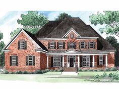 this is an artist's rendering of these brick house plans