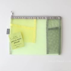 Midori Pen & Tool Mesh Pouch - Yellow Green Mesh Pouch, Travel Snacks, Tool Pouch, Pen Tool, Easy Access, School Supplies, Notebook, Pen, Pouch