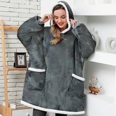 Fleece Giant Oversized Long Hooded Blanket with Sleeves   Composition: fabric facecloth + lining lambswoolShort size: length 88CM sleeve length 48CM chest 150 cm shoulder width 75 CM.120cm size: length 120CM, sleeve length 48CM, chest 150 cm, shoulder width 75 CMSize 150cm: Length 150CM Sleeve length 48CM Bust 160 cm Shoulder width 75 CM  OVERSIZE STANDARD Blanket With Sleeves, Hooded Blanket, Sweatshirts Women, Composition, Sleeve Length, Sweatshirts Hoodie, Sweatshirts, Fabric