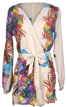 You are the master of your own style!  Not only is it comfy but it's also super chic with it's ornamental tie and partially casual style! Well, fight no more! This multicolor printing romper is here to save the day! Chiffon Romper, Womens Tshirt, Lady Fashion, Flirty Dresses, Make Memories, Va Va Voom, Print Chiffon, Aeropostale, Passion For Fashion