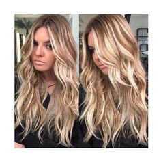 Caramel Blonde With Shadow Root, Honey Vanilla Blonde Balayage, Human Lace Front Wigs, Summer Blonde, Long Hair Wigs, Balayage Blonde, Long Curly Wig, Wavy Style, Frontal Hairstyles