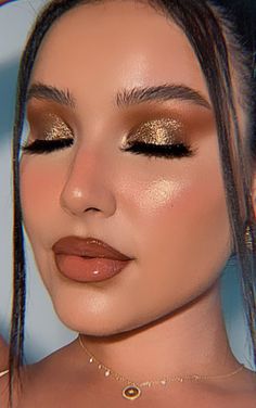 Gold Dress Makeup, Gala Make Up, Amanda Ensing, Brown Makeup Looks, Bronze Makeup Look, Birthday Makeup Looks