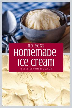 no eggs homemade ice cream in a bowl