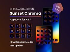 the chroma collection sunset chrome app icons for iphones is now on sale